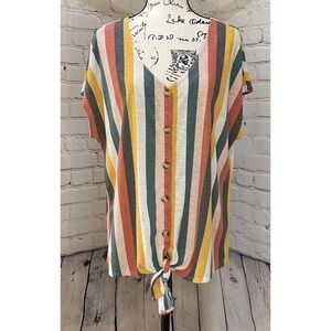 Torrid Women’s Striped Challis Tie-Front Dolman Top (Size 2)